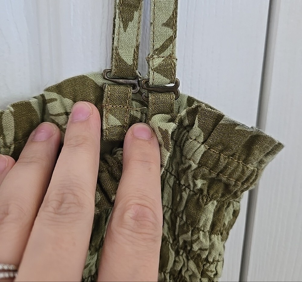 Anthro Pilcro Smocked Wide-Leg Jumpsuit in Olive Floral - Picture 6 of 10